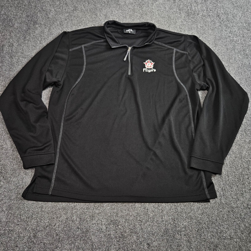 Fitgers‎ Duluth Minnesota Pullover Mens Large Black 1/4 Zip Performance Brewery